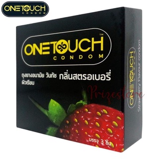 ถุงยางอนามัย Onetouch strawberry ถุงยาง กลิ่น สตรอเบอรี่🍓  [3ชิ้น/กล่อง]