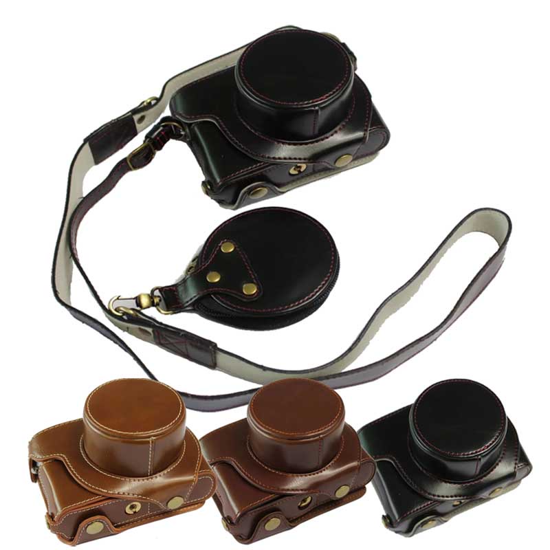 Vintage PU หนังสําหรับ Leica D-LUX 7 D-LUX7 D7 กล้องป้องกันกระเป๋าสําหรับ Leica Dlux7 พร้อมสายคล้องไ