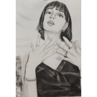 ภาพวาดดินสอEE ลิซ่า blackpink ขนาดa3 #โปสเตอร์ติดผนัง #ลายBLACKPINK #LISA