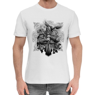 เสื้อยืดลําลอง ผ้าฝ้าย 100% พิมพ์ลาย Slavic-Warrior With A Sword Slavic สําหรับผู้ชาย