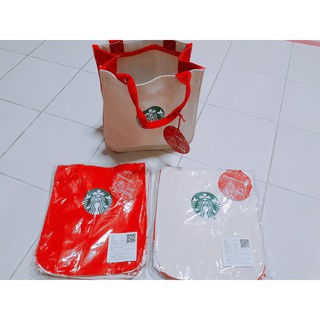 Starbucks กระเป๋าผ้า สีขาว