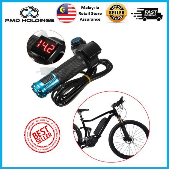 Throttle Grip Handlebar, Aluminium Alloy 3 Speed Throttle Control Handlebar Grip for Electric Bike