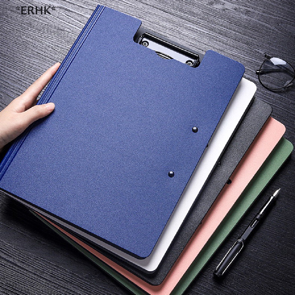 ERHK A4 File Folder Clipboard Writing Pad Memo Clip Board Double Clips