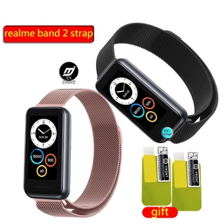 สาย realme band 2 สายรัด สายนาฬิกาข้อมือ สเตนเลส สำหรับ realme band 2 นาฬิกาอัฉริยะ สายรัดข้อมือกีฬา