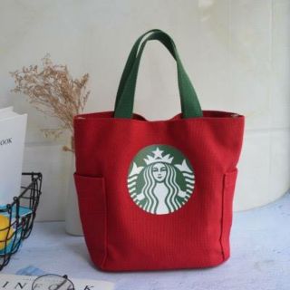 กระเป๋าผ้า Starbucks มีช่องใส่แก้วน้ำ ใส่ของ