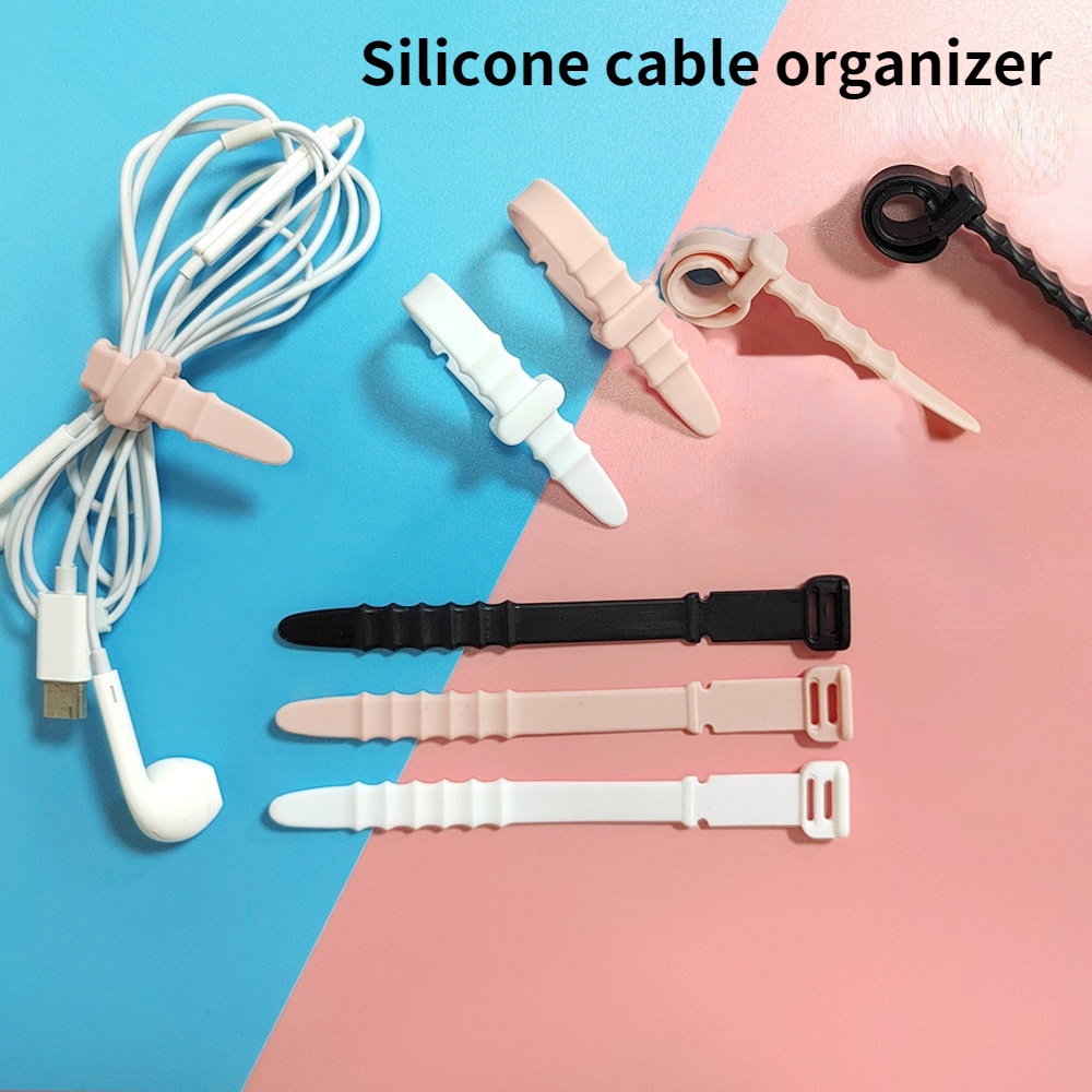 อุปกรณ์จัดเก็บสายเคเบิ้ล สายหูฟัง แบบซิลิโคน เรียบง่าย