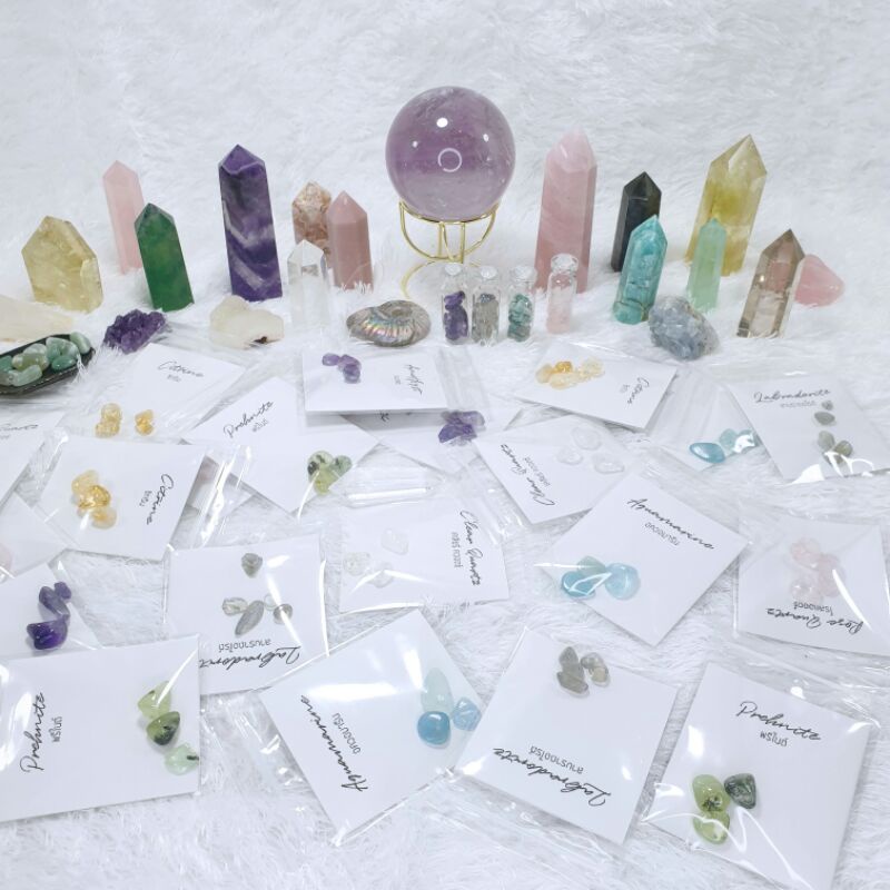 หินคริสตัล หินมงคล (พร้อมส่ง!!) หินจิ๋ว เสริมดวง ของชำร่วย ของแจกลูกค้า ของขวัญปัจฉิม