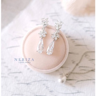 Neriza Jewelry/ ต่างหูระย้าเพชรสังเคราะห์ประกายเทียบเท่าเพชรแท้ NE010