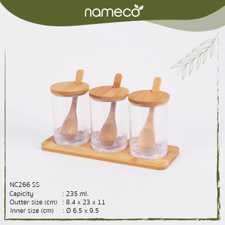 Nameco รุ่น NC266SS Eco Friendly ชุดเครื่องปรุงถาดไม้ รักษ์โลก ย่อยสลายได้ พลาสติกเป็นมิตรต่อสิ่งแวดล้อม 1404658