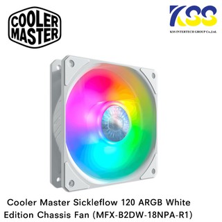 🛒✨ส่งด่วน🚀🚀 Cooler Master SickleFlow 120 ARGB 120mm White Edition Case Fan (พัดลมเคส)