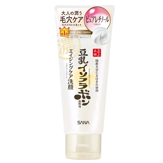MORITOMO Official - SANA NAMERAKAHONPO Wrinkle Cleansing Wash N 150 g / โฟมทำความสะอาดผิวหน้าและเครื่องสำอาง ลดเลือนริ้ว