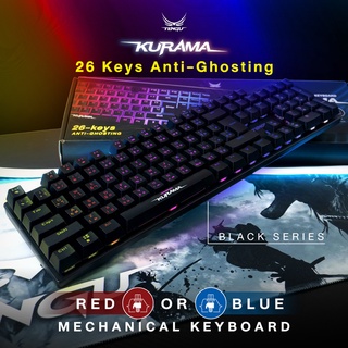 คีย์บอร์ดเกมมิ่ง สวิทช์แท้!📱Kurama RGB Mechanical Keyboard📱(🔴Red Switch &amp;🔵Blue Switch) by Tengu Gaming Gears  รุ่นคุรามะ จากเทนงุ