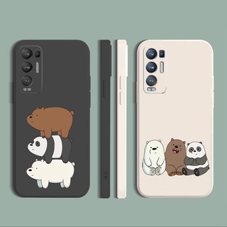 เคสโทรศัพท์มือถือ ซิลิโคนนิ่ม ขอบตรง ลายหมีบราเดอร์น่ารัก สําหรับ OPPO Reno6 Z 5G Reno 5 Pro 4 4G 3 Reno2 Z F