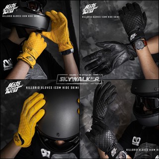 ⚡⚡Mototwist ถุงมือหนังสำหรับสายคลาสสิคโดยเฉพาะ Hill Grid leather glove  ⚓