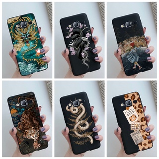 เคสโทรศัพท์มือถือ ซิลิโคนนุ่ม ลายมังกร งู สีดํา สําหรับ Samsung Galaxy J3 J5 J7 2015 2016 2017 J7 Core