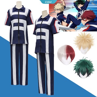 My Hero Academia Boku no Hero คอสเพลย์เครื่องแต่งกายผู้ชายผู้หญิงชุดกีฬาชุดเสื้อยืดกางเกง Izuku Midoriya Todoroki Shouto【ZK】