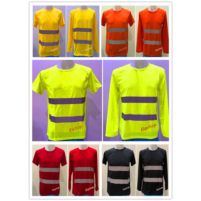 เสื้อสะท้อนแสงแขนยาว/แขนสั้น เสื้อก่อสร้าง เสื้อทำงาน คอกลม ไซส์ L-4XL