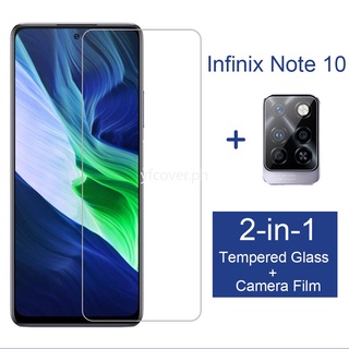 ฟิล์มกระจกนิรภัย ป้องกันหน้าจอ 2-in-1 สำหรับ Infinix Note 10 Pro Hot 10s NFC Smart 5 Hot 10 9 Play 10T Zero 8i Note 8 7 Lite