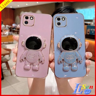 เคส Realme C11 C25Y C31 C30 C35 C17 7i C15 C12 C20 C11 2021 C21Y เคสโทรศัพท์มือถือ ลายนักบินอวกาศ พร้อมขาตั้ง สําหรับ YHY