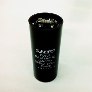 คอนเดนเซอร์ 2ค่า 108-130uF Capacitor Motor Startino