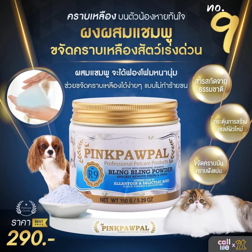 Pinkpawpal ผงขจัดคราบเหลือง เชื้อรา BLING BLING POWDER 150กรัม