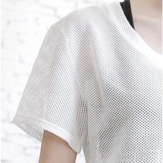 Braclothes#s801 เสื้อคลุมออกกำลังกาย เนื้อผ้าตาข่าย แขนสั้น