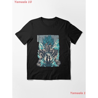 เสื้อยืดผ้าฝ้ายพิมพ์ลายขายดีโกจิต้า Potara Retoro Essential T-Shirt ดราก้อนบอล Dragon Ball พิมลาย ผู้หญิง เสื้อยืดผู้ชาย