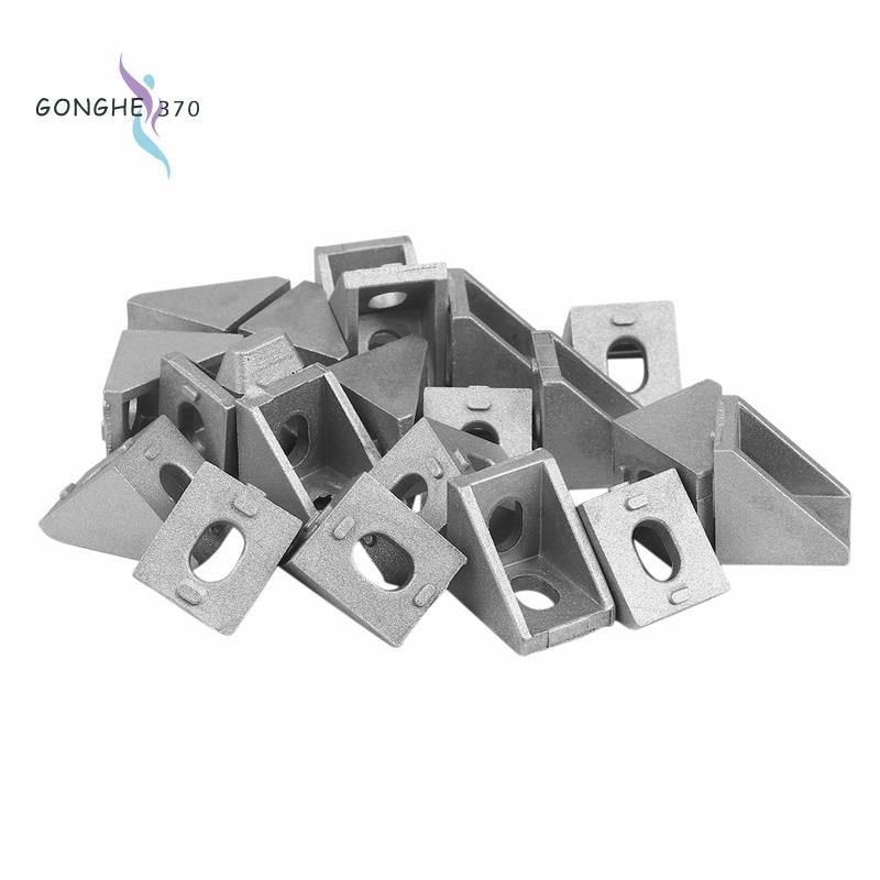 20Pcs 2020 Corner Fitting Angle Aluminum 20 X 20 L Connector Bracket Fastener Match Use 2020 Industrial Aluminum Profile