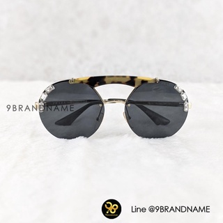 U​SED Prada Prada SPR 52U Spare Parts แว่นตา PD00419 เลนดำกลมๆมีพลอยติดขอบเลน