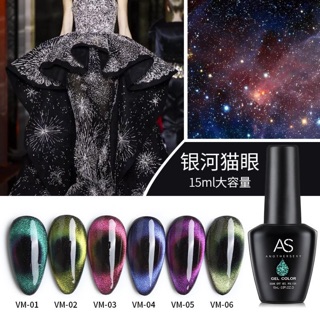 สีเจล As 15ml. Galaxy Cat Eye 9D VM 1-6