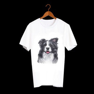 เสื้อลายหมา DBL004 border-collie เสื้อยืด เสื้อยืดลายหมา เสื้อยืดสกรีนลายหมา