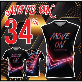 🌈โค้ดSENSEIOMGลด15%🌈เสื้อแขนสั้นพิมพ์ลาย(หน้า-หลัง) SENSEI ลายMOVE ON1