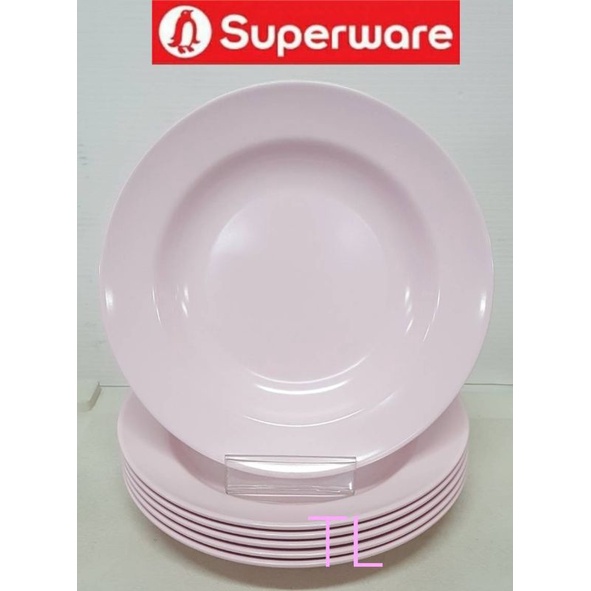 จานทรงลึก9 นิ้ว 12 ชิ้น สีโอลด์โรสกลม ซุปเปอร์แวร์เกรดA