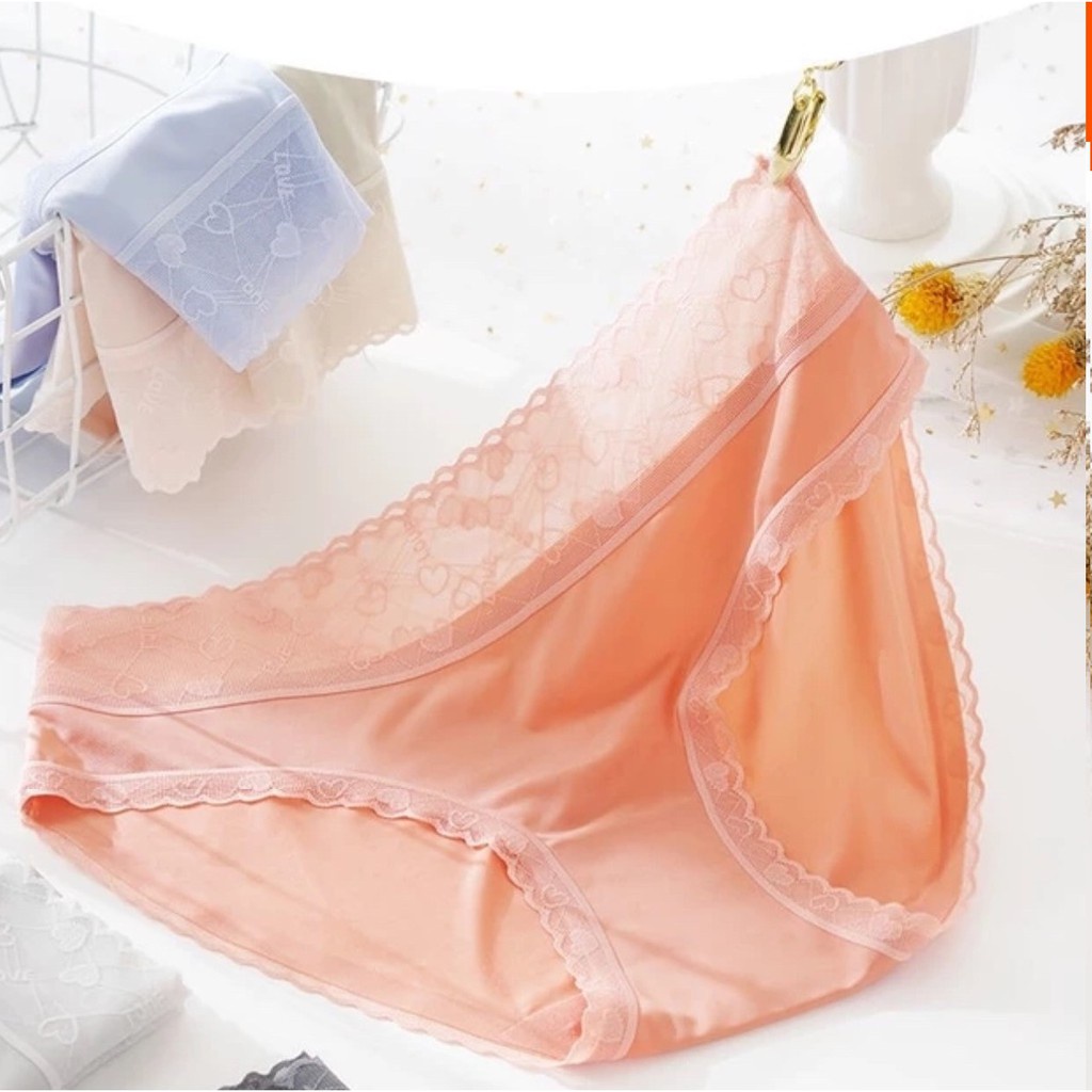 [QQ1] กางเกงชั้นในลูกไม้บาง, เบา, แห้งเร็วเอวสูงถุงน่องผ้าไหมประเภท 1 (L, XL)