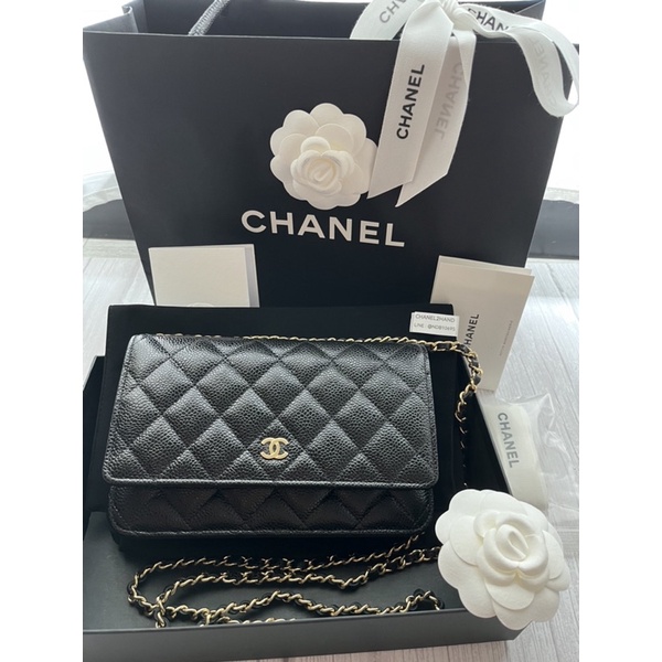 CHANEL2HAND99 หายากมาก สวย CHANEL WOC WALLET ON CHAIN GHW Cavier คาเวียร์ อะไหล่สีทอง Microchip กระเ