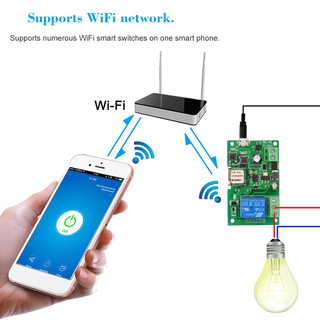 โมดูลรีเลย์สวิตช์ Wifi ไร้สาย DC5V 12V 24V 32V ควบคุมผ่านแอปมือถือ สําหรับบ้าน 1 ชิ้น