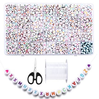 St.kunkka ชุดลูกปัดจดหมายชุดลูกปัดอะคริลิค 28 ช่องลายตัวอักษ…