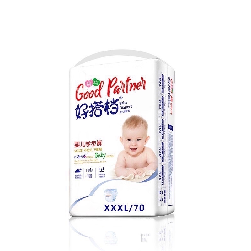 (คอมโบ 2 แพ็ค) GOOD PARTNER DIAPERS/PANTS SIZE S112/ M96-92/ L82/ XL76/ XXL72/ XXXL70