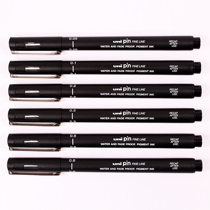 ปากกามาร์กเกอร์ UNIPIN สําหรับวาดรูป 6 ชิ้น