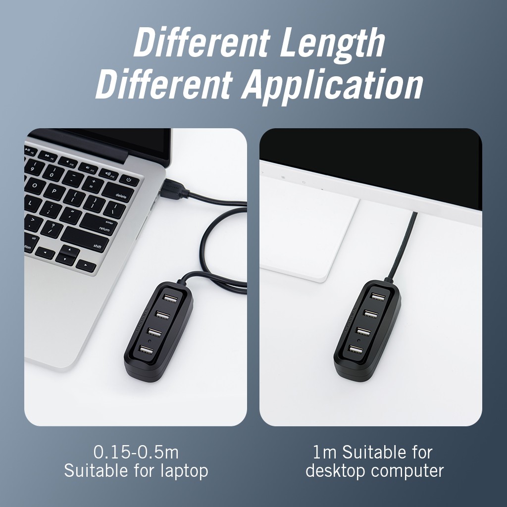 Vention อุปกรณ์ฮับ เชื่อมต่อ USB ความเร็วสูง มี 4 พอร์ต VAS-J43-2