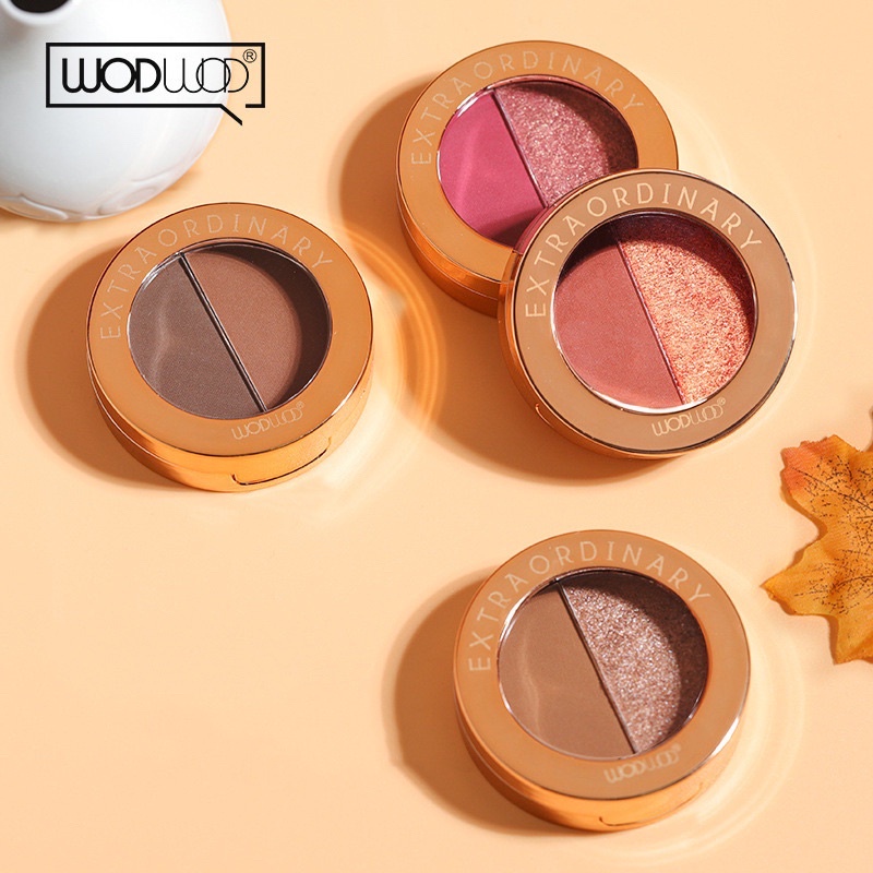 S-04🌟WODWOD Eye Shadow พาเลตต์อายเเชโดว์เนื้อเเมตต์ เนื้อดินนำ้มันใยไหม อายแชโดว์ทูโทน ซอมเมอร์ประกายสวย สรชัดสวยละมุน 👀