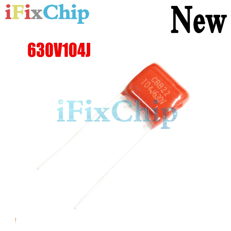 ตัวเก็บประจุฟิล์มโพลีโพรพีลีน CBB22 630V104J 100NF 0.1UF Pitch 10 มม. 104J 630V CBB 10 ชิ้น ต่อล็อต