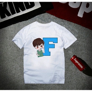 เสื้อสกรีนอักษรน่ารักๆ การ์ตูนชาย ตัว F ลายน่ารักๆ ใส่สบาย ไม่ยืดไม่ย้วย