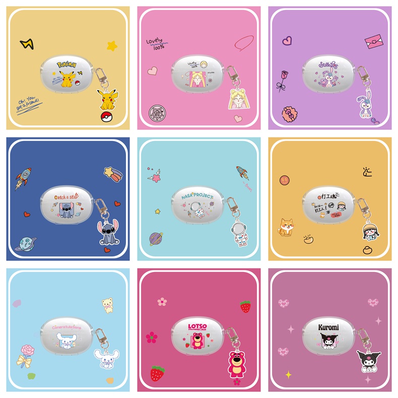 เคสหูฟัง TPU นิ่ม แบบใส ลายการ์ตูนหมีนักบินอวกาศน่ารัก พร้อมจี้ สําหรับ Lenovo thinkplus Live Pods X