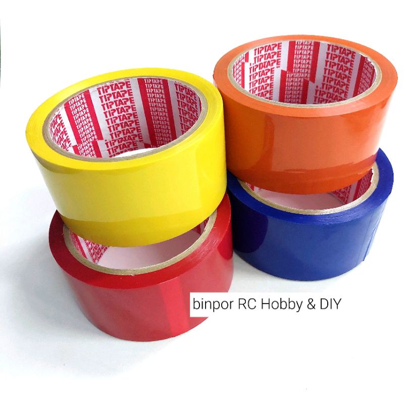 เทป OPP ยี่ห้อ TIPTAPE หน้ากว้าง 2 นิ้ว มีให้เลือกหลายสี เหมาะสำหรับงานสร้าง เครื่องบิน rc in stock
