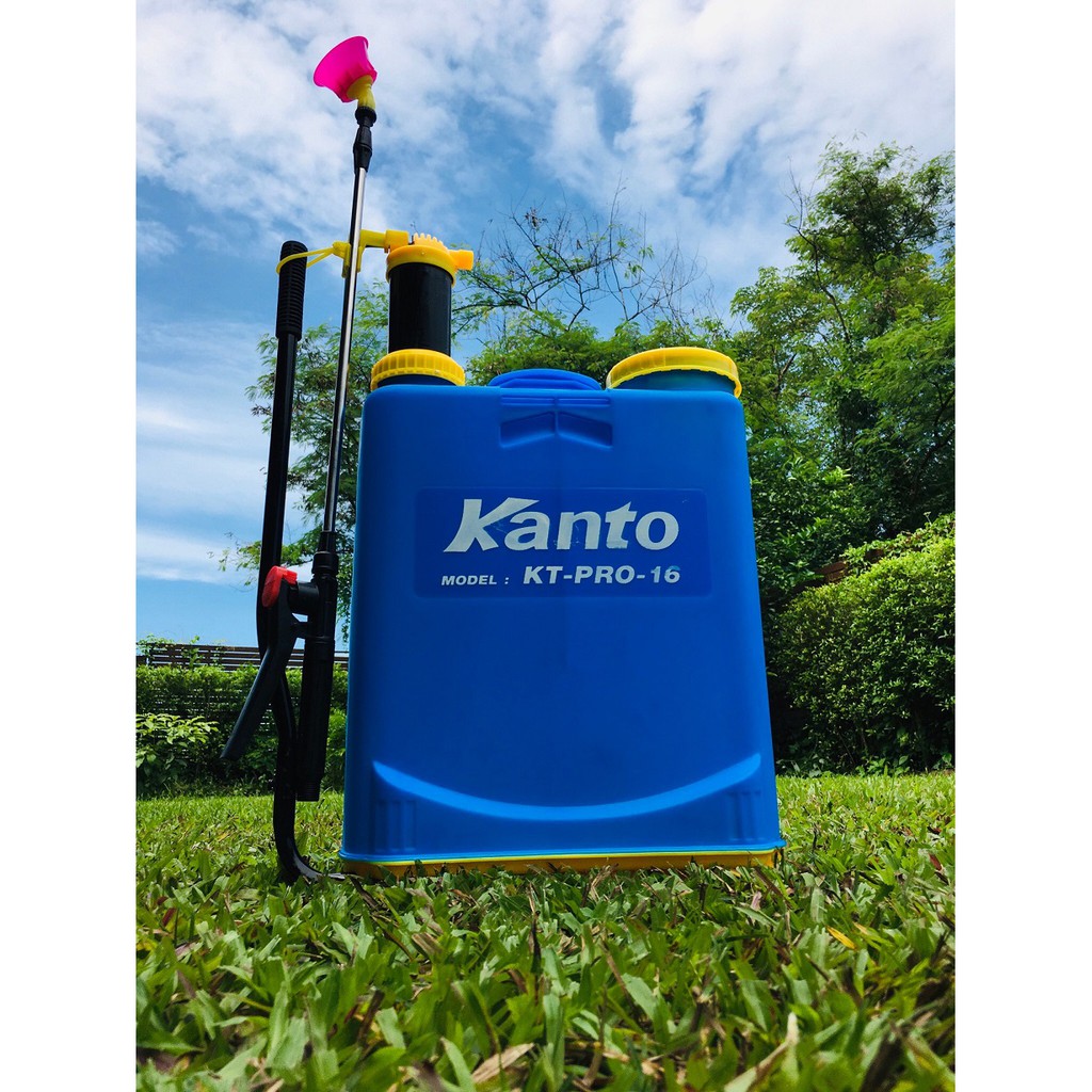 03181 ถังพ่นยาโบโดเครื่องพ่นยามือโยก ถังพ่นละอองน้ำ ถังฉีดน้ำ สะพายหลัง แบบมือโยกKanto ขนาด 16 ลิตรแถมหัวพ่น3