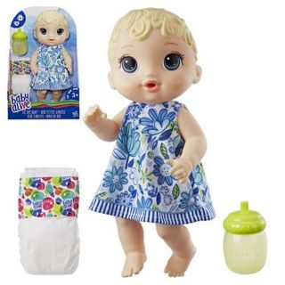 Baby Alive Lil Sips Blonde Baby Girl Doll ตุ๊กตาเบบี้อะไลพ์