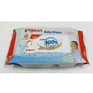 Pigeon Baby Wipes สูตรน้ำบริสุทธิ์ 100% 20 แผ่น / ห่อ