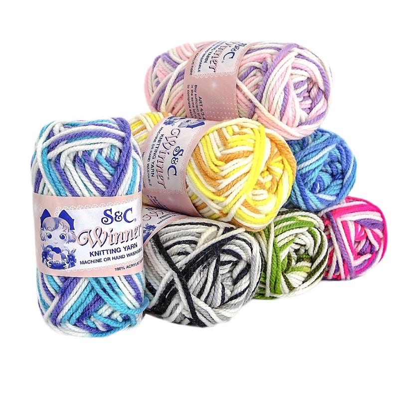 ไหมพรม 3ply "S&C" สีเหลือบ