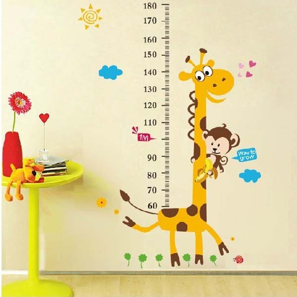 AY831 AM805 JM7185 GROW UP GIRAFFE WALLSTICKER สติ๊กเกอร์ 60X90 WALLSTICKER KIDS WALL STICKER CUTE R